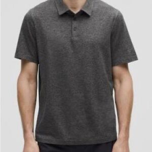 LULULEMON Men’s Soft Jersey Short-Sleeve Polo Shirt Heathered Black XL